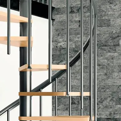 Produktbild von Pertura Spindeltreppe Cleon Buche Mutliplex Ø 140 cm Anthrazit 11 Stück Stufen 12 Steigungen