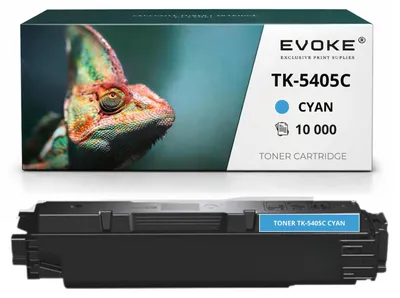 Obrázek produktu pro Tonerová kazeta Evoke kompatibilní s tiskárnou Kyocera TK5405 C 1T02Z60NL0 C, barva: azurová, výtisk: 10 000 stran, kompatibilní s modelem TASKalfa MA3500ci