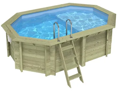 Produktbild von Pool NEMO 4.3 x 3 - H.1.18 m mit Liegefläche, hellblau, auf Rahmen - ohne Betonieren
