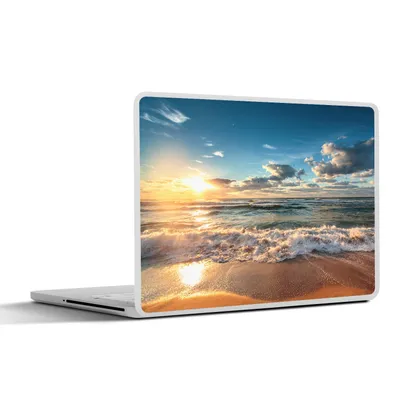 Produktbild von MuchoWow® Laptop Aufkleber Sticker Cover Strand - Meer - Sonnenuntergang 31x22.5 cm - Laptop-Deko