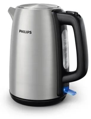 Produktbild von Philips Wasserkocher Viva Collection, 1.7 L, Leuchtanzeige, Klappdeckel + Kontrollanzeige, Metall (HD9351/90)
