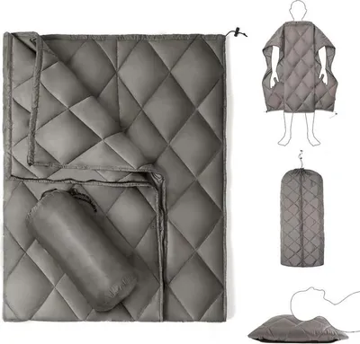 Produktbild von 4-in-1 Outdoor-Decke: Wasserdicht, als Schlafsack, Poncho & Picknickdecke. Kompakt & leicht – Ihr vielseitiger Begleiter für Camping & Reisen