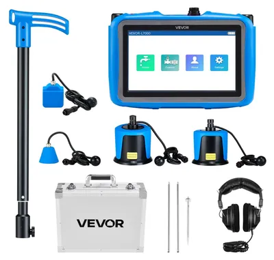 Produktbild von VEVOR Rohr-Wasserleckdetektor mit 4 Sensoren, 1Hz-10000Hz, LCD-Touchscreen, unterirdische Rohrleitungsleckage-Detektionslokalisierung mit 3 Lauschruten, Kopfhörern, 8GB Karte & Tragetasche für drinnen und draußen, 4 Sensoren, 5 m