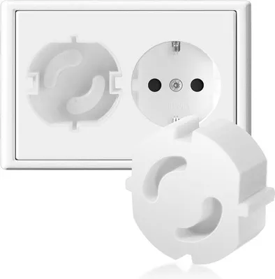Image de Protections de prises pour enfants, 20 pièces, blanc, sécurité