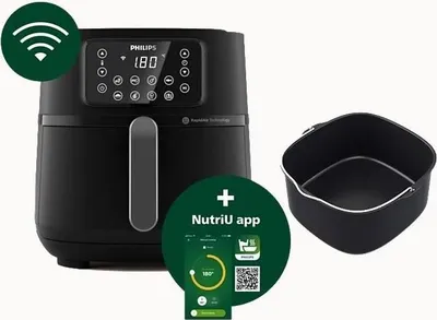 Produktbild von PHILIPS Airfryer Serie 5000, 7.2L, Schwarz, HD9285/93