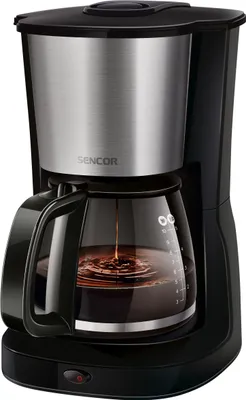 Produktbild von SENCOR SCE 3050SS Kávovar, 10 - 12 šálků překapávané kávy najednou, možnost vaření čaje, nádoba o objemu 1,25 l, skleněná konvice (1,25 l), omyvatelný trvalý filtr, 1 000 W