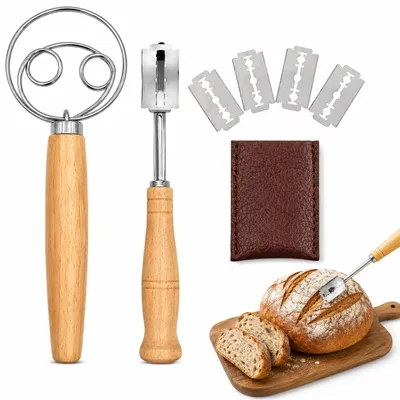 Bäckermesser-Set mit Schneebesen, 4 Klingen, Grignette