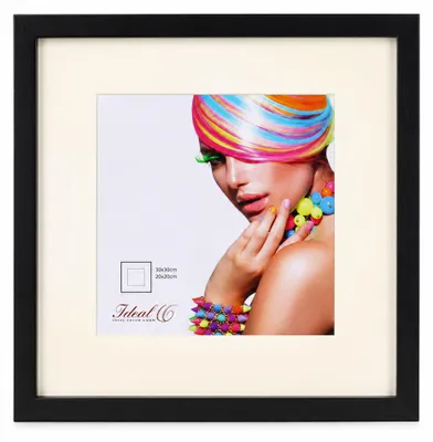 Produktbild von 3D Objektrahmen Holz Bilderrahmen quadratisch Wanddeko Collage Poster Fot Rahmen - Farbe: Schwarz | Format: 30x30