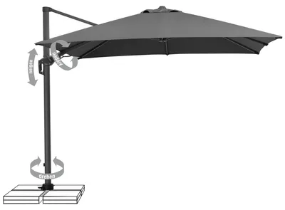 Produktbild von Schneider Ampelschirm Sonnenschirm Rhodos Twist 300x300 cm anthrazit grau