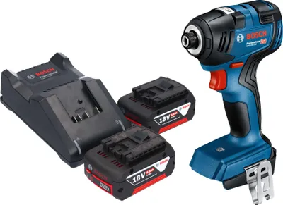 Image de Visseuse à chocs sans fil Bosch GDR 18V-200 Professional 18 V 200 Nm sans balais + 2 batteries 5,0 Ah + chargeur