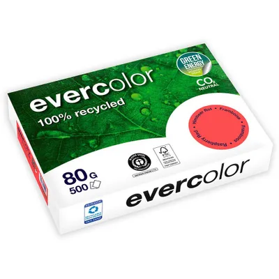 Produktbild von Clairefontaine EverColor rot Recyclingpapier A 4 80 g 500 Bl.