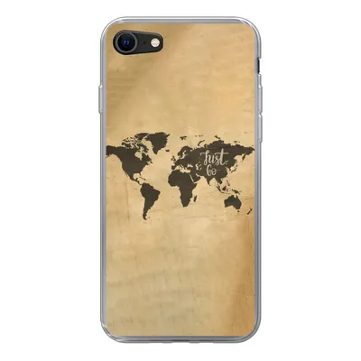 Produktbild von MuchoWow® Handyhülle Schutzhülle Hülle für iPhone 8 Weltkarte - Karte - Sprichwörter Silikon Softcase Handy Hülle - Schutzhaube