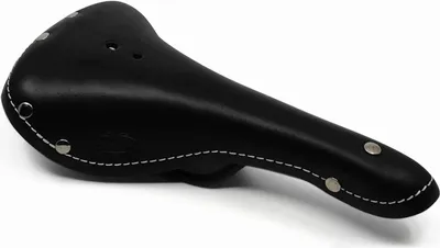 Produktbild von Selle Monte Grappa 1975 Retro Sattel – Echtes Leder, handgemacht, schwarz