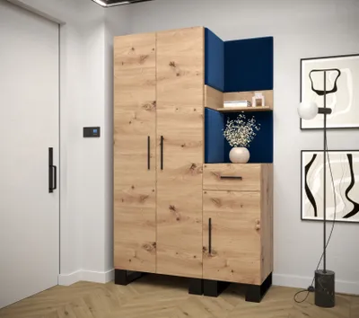 Obrázek produktu pro Předsíňová sestava RUMIE 6 - dub artisan, modré panely