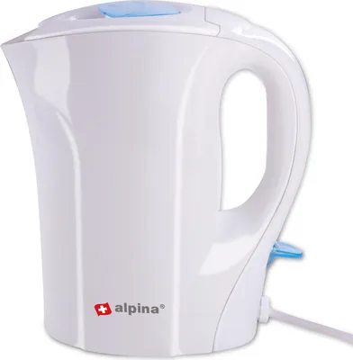 Image de alpina Bouilloire électrique 1 litre 800-1000 watts Câble fixe Protection contre la cuisson à sec et la surchauffe Blanc