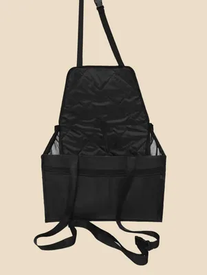 Produktbild von Sicherer Hundeautositz – 40 x 30 x 25 cm – schwarz – für kleine & mittelgroße Hunde – mit Gurt