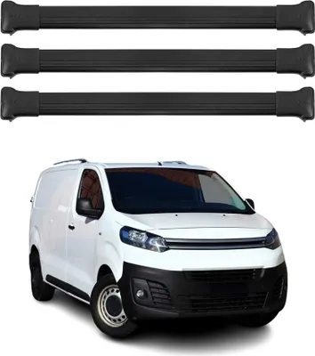 Image de Barres de toit transversales pour Citroen Jumpy 2016-2025 Aluminium Noir 3 pcs