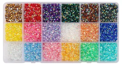 Imagen del producto de 18 colores, pedrería de 3 mm para decoración de uñas y proyectos creativos