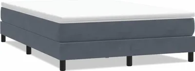 Image de vidaXL Lit boxspring sans matelas gris foncé 160x210 cm velours