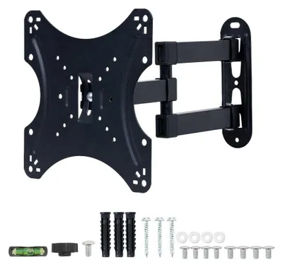 Produktbild von TV Wandhalterung schwenkbar neigbar für Fernseher 32 bis 55 Zoll LCD LED Flachbildfernseher mit VESA 600 x 400 mm bis 30 kg Belastbarkeit 14 -43 Zoll neigbar