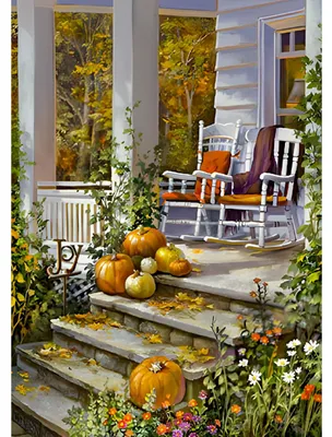 5D Diamantgemälde Herbstlandschaft Blumen DIY 30x40 cm