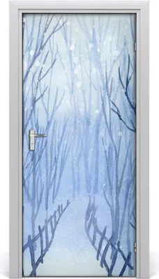 Produktbild von Tulup Türaufkleber 95x205 cm Dekorative Aufkleber Selbstklebend Wasserdichte Tapete Abnehmbar Schlafzimmer Wohnzimmer Wohnkultur - Wald im Winter