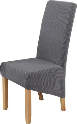 Produktbild von Stuhlhussen XLSize Stuhlbezüge mit langer Rückenlehne Sitzbezüge für das Home Hotel Bankett (grau, 6-tlg.)