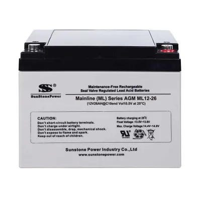 Produktbild von Sunstone 12V 26Ah wiederaufladbare AGM Pufferbatterie Energiespeicher M5 für USV PV Anlage