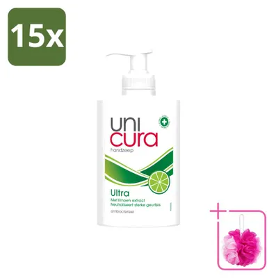 Productafbeelding van 15 x Unicura Ultra vloeibare zeep - Verzorgend - 250 ml - Voordelige verpakking - 15 stuks