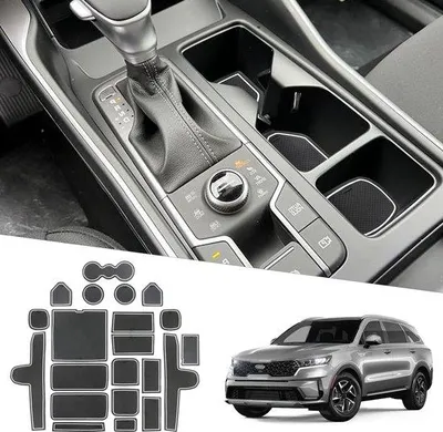 Produktbild von PVC-Anti-Rutsch-Automatten für Kia Sorento MQ4 2020–2025, PVC-Automatten, Anti-Rutsch-Matten für Sorento, Türschlitzmatten, Matten für Ablagefächer, Innenraummatten