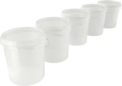 Produktbild von Eimer mit Deckel 16 L | Vorratseimer | Lebensmittelecht Transparent| PP | 5 Stück