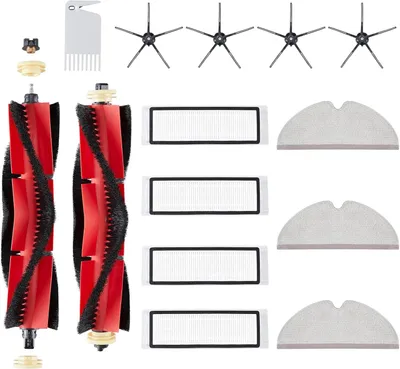 Produktbild von 14 Stš¹ck Zubeh?rset fš¹r Xiaomi Roborock S5 Max S6 Pure S6 MaxV S50 Staubsauger Ersatzteile Enth?lt 2 Hauptbš¹rste 4 HEPA-Filter 4 Seitenbš¹rsten 3 Wischtš¹cher 1 Werkzeug (Schwarz)