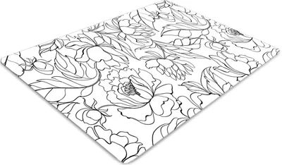 Obrázek produktu pro Ochranná podložka pod židli - Ochranná podložka pod židli - Podložka pod podlahu - 140x100 cm - Květy pivoňky