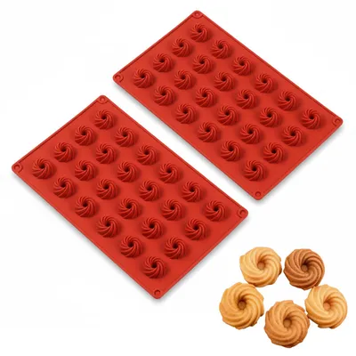 Silikon-Backform Mini-Donut, 24 Mulden, 2er-Set, backofenfest