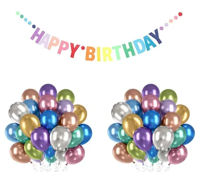 Geburtstagsdeko-Set: Banner, 50 Ballons & Band