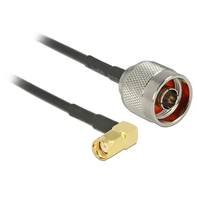 Produktbild von Antennenkabel N Stecker auf RP-SMA 90° RG-174 0,3 m schwarz