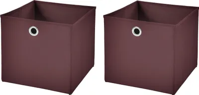 Produktbild von 2 Stück Braun Faltbox 33 x 33 x 33 cm  Aufbewahrungsbox faltbar