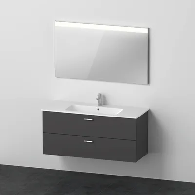 Image de Duravit Xbase, ensemble de meubles muraux, avec miroir LED, lavabo et meuble sous-lavabo, largeur 1200 mm, XB007304949