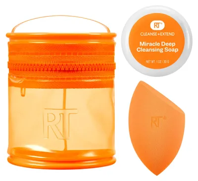 Produktbild von Real Techniques Miracle Blend + Cleanse Set, 3-teilig, Make-up-Schwamm zum Auftragen und Verblenden