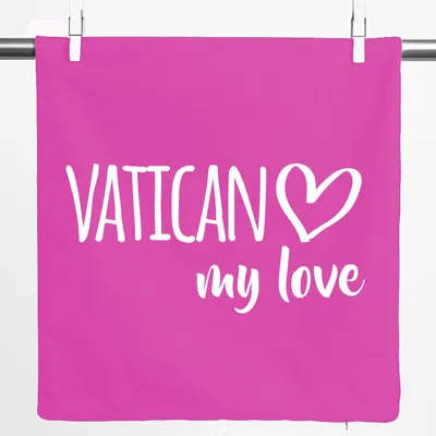 Produktbild von Huuraa Kissenbezug Vatican my love 40x40cm Fuchsia Baumwolle Dekokissenbezug Geschenkidee