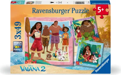 Produktbild von Kinderpuzzle 3x49 Teile - Disney Vaiana 2 - Auf, zu neuen Abenteuern