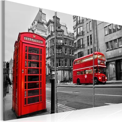 Produktbild von Modernes Wandbild 030217- 1 (120x80) - 3 Teilig Bilder Fotografie auf Vlies Leinwand Foto Bild Dekoration Wand Bilder Kunstdruck London