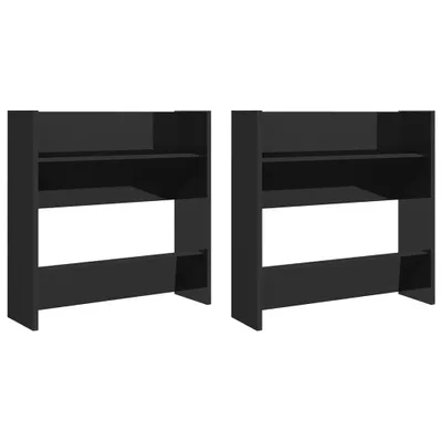 Obrázek produktu pro Nástěnné botníky 2 ks černé lesklé 60x18x60 cm kompozitní dřevo