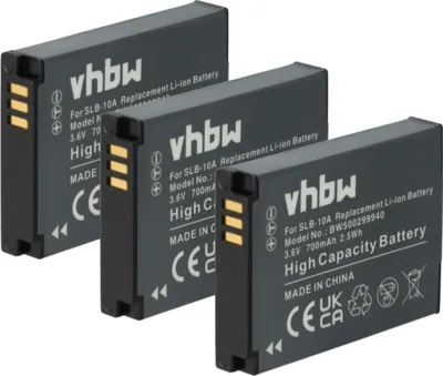 Produktbild von vhbw 3x Akku kompatibel mit Soocoo S70 Kamera (700 mAh, 3,6 V, Li-Ion)