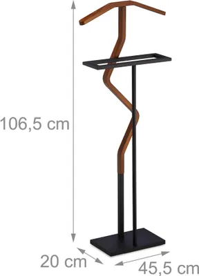 Image de Cintre muet serviteur bois, métal RD2063, bois foncé