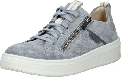 A single gray sneaker with a white sole is shown against a white background.