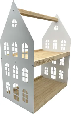 Produktbild von UNUS Etagere Frühstück 2 Etagen mit Griff Serviertablett Holz und Metall
