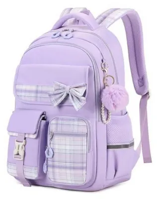 Produktbild von Schulrucksack Mädchen Kinderrucksack 24L Lila Nylon wasserabweisend mit Kofferbefestigung