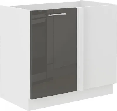 Produktbild von Verlängerter Eckschrank LAJLA – Breite 105 cm, grau/weiß
