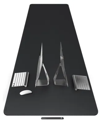 Image de Sous-main de bureau, dimensions 210 x 90 cm, imperméable, noir, imitation cuir